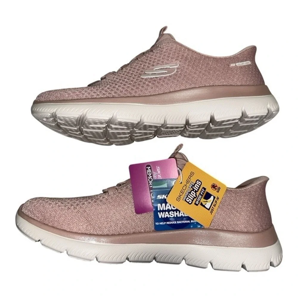 Skechers Summits Charming Glow Shoes Women 9.5 Pink Rose Slip-in Sneakers 150289